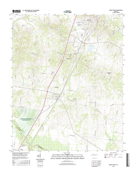 MyTopo Ripley South, Tennessee USGS Quad Topo Map