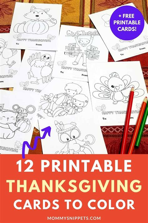 Printable Thanksgiving Cards to Color- Sweet Friendsgiving Cards