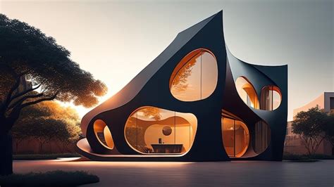 Premium Ai Image Abstract 3d Render Of Modern Architecture Futuristic