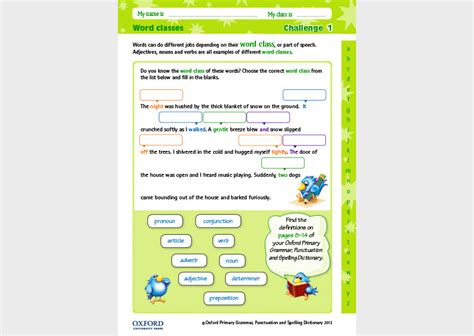 Word Classes Oxford Owl For Home