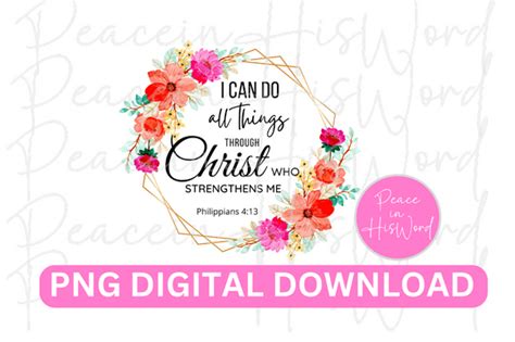 Philippians 4 13 Png Bible Verse Png Graphic By Pmjkush Creative Fabrica