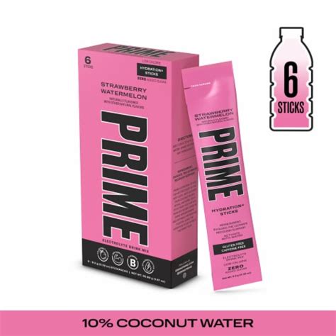 Prime Zero Added Sugar Strawberry Watermelon Drink Mix Packets 6