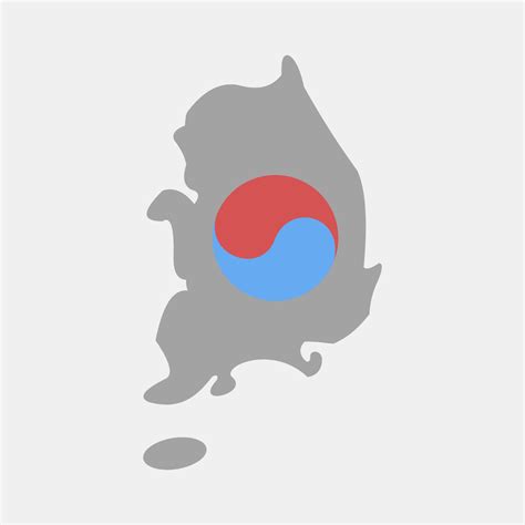 Icono Sur Corea Mapa Sur Corea Elementos Conos En Plano Estilo