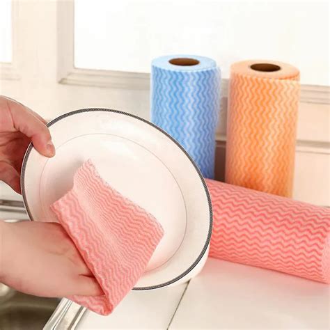 Reel Disposable Cleaning Cloth Non Woven Fabric Nonstick Wiping Rags