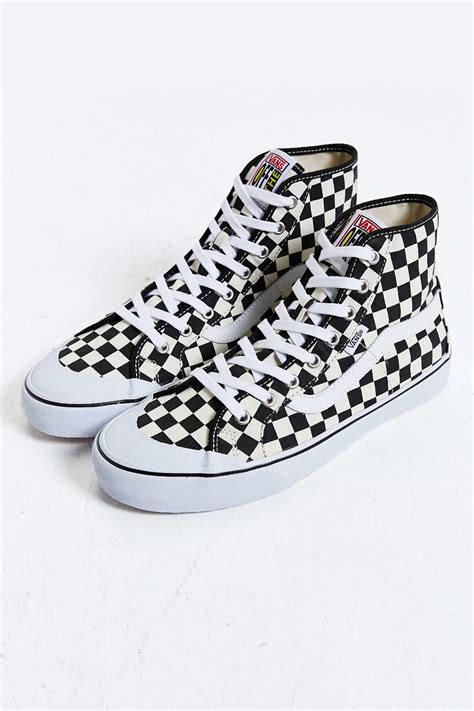 Lyst - Vans Black Ball Hi Sf Checkered Sneaker in White for Men