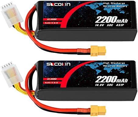 SOCOKIN 4S Lipo Battery 2200mAh 14 8V 50C With XT60 Plug Soft Case RC