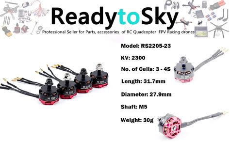 Amazon Readytosky RS2205 2300KV Brushless Motor CW CCW 3 4S RC