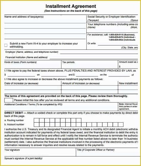 Free Installment Payment Agreement Template Of Sample Installment