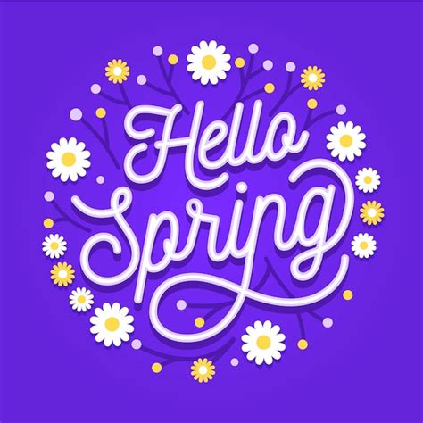 Free Vector Hello Spring Lettering