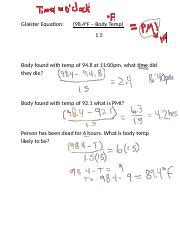 Estimating Time of Death and Body Temperature: Glaister Equation ...