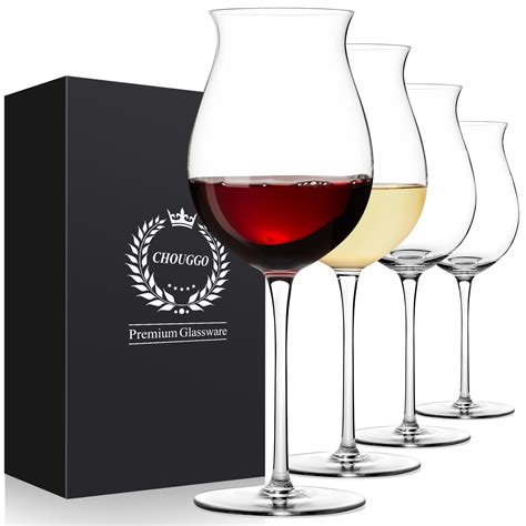 Chouggo 23oz Wine Glasses Set Of 4 Hand Blown Crystal Flower Shaped White Wine Or Red Wine