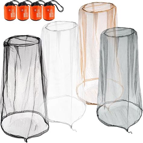 Amazon.com: wohohoho Mosquito Head Net Mesh with Drawstring, Bug Face Netting for Hats, Mesh ...