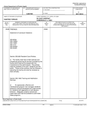 Fillable Online Idph State Il Us About Nursinghomesstatement Of