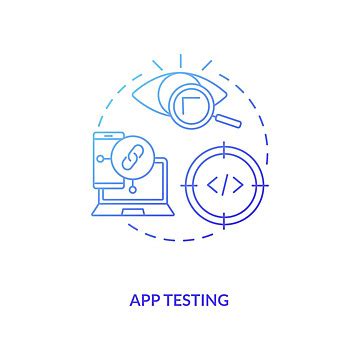 app testing concept icon cyberspace illustration conceptual vector