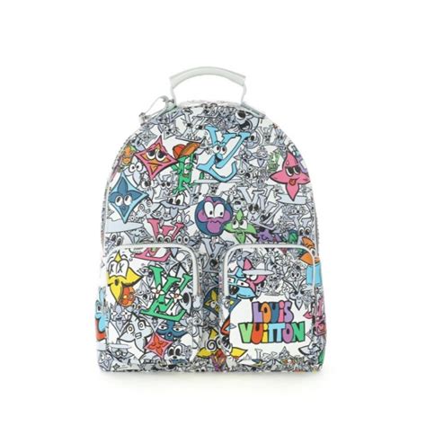 Louis Vuitton Multipocket Backpack Bag In Graffiti Canvas M21846 White