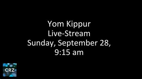 Yom Kippur Live Stream YouTube