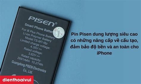 Thay pin iPhone 8 Plus dung lượng siêu cao chính hãng Pisen