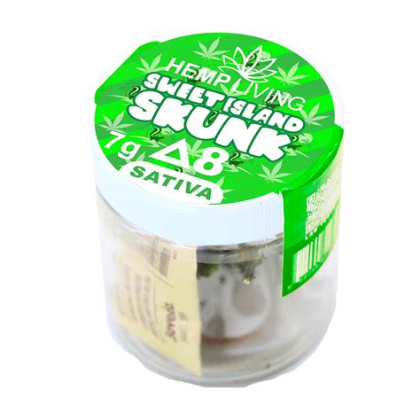 Hemp Living Hemp Living Delta 8 Flower 7g Jar Sweet Island Skunk High Potency Kief Infused