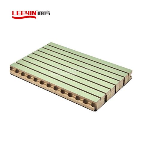 13 3mm MDF Wooden Grooved Acoustic Panel With FR MDF For Sale Leeyin