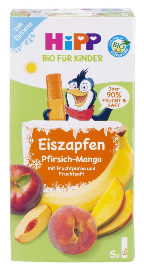 Test Hipp Bio für Kinder Eiszapfen Pfirsich Mango bio Stiftung