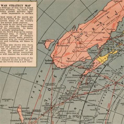 Flat Earth Map Polar Azimuthal Equidistant Projection Wwii Classic