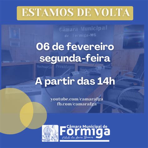 C Mara Municipal Retorna Dia De Fevereiro As Atividades