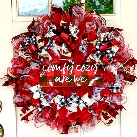 Red And Black Wreath Etsy