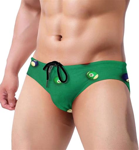 Gahaha Swim Briefs For Men Swimming Suits Balls Billiards Low Rise