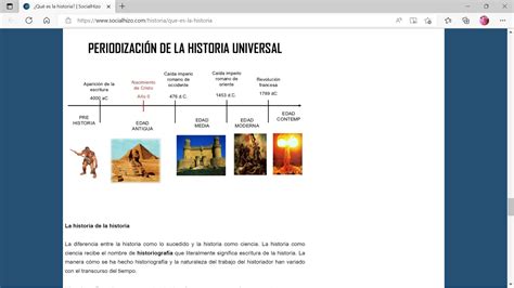 Periodizaci N De La Historia