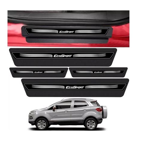 Kit 8 Peças Adesivo Soleira Proteção Porta Ford Ecosport Preto