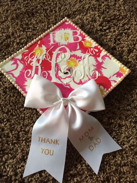 Graduation Cap Decoration With Lilly Pulitzer And Monograms