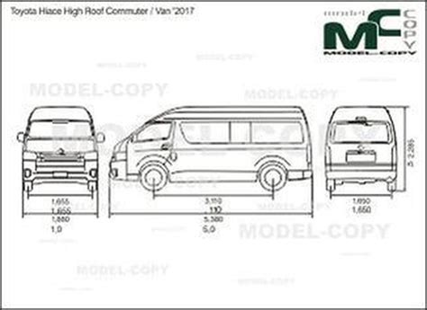 Toyota Hiace High Roof Commuter Van D Drawing Blueprints