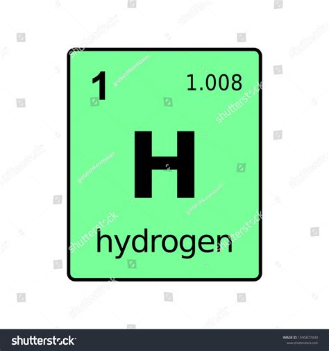 Hydrogen Chemical Element Periodic Table Sign Vector De Stock Libre De Regalías 1595877439