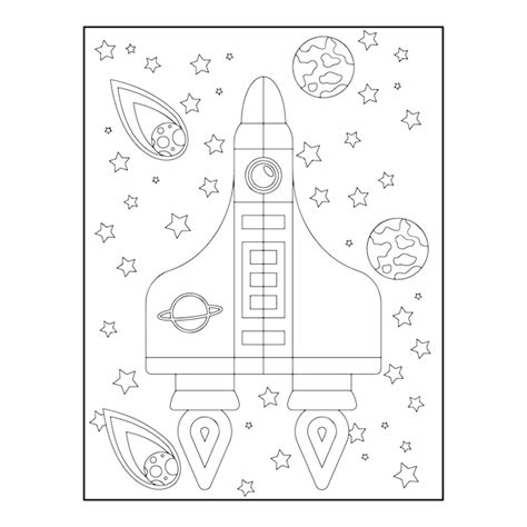 Coloriages De L Espace Pour Les Enfants Vecteur Premium