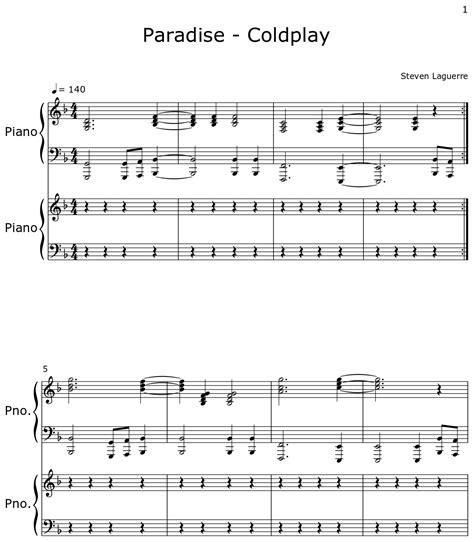 Paradise - Coldplay - Sheet music for Piano