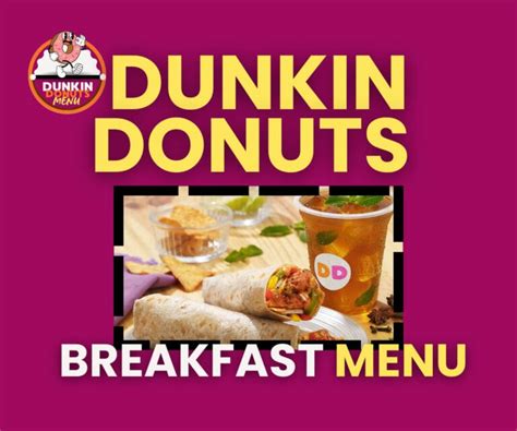 Dunkin Donuts Breakfast Menu USA Prices Healthy Choices