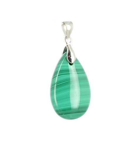 Pendentif Goutte En Malachite Et Argent L L Gance Naturelle