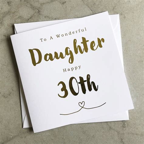 Gold Foil Daughter 30th Birthday Card 30th Daughter Card Etsy