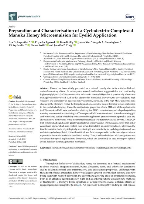 Pdf Preparation And Characterisation Of A Cyclodextrin Complexed