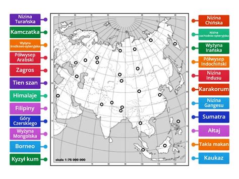 Mapa Azji Rysunek Z Opisami