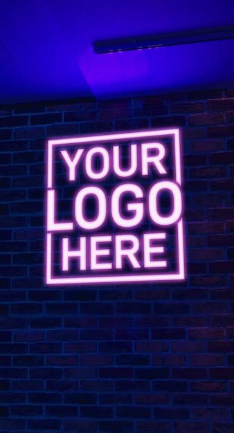 Premium Psd Neon Logo Mockup