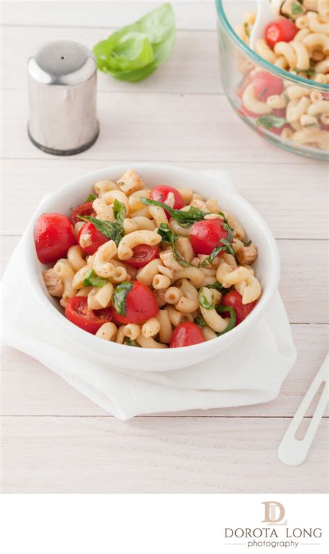 Italian Macaroni Salad With Tomatoes And Fresh Basil