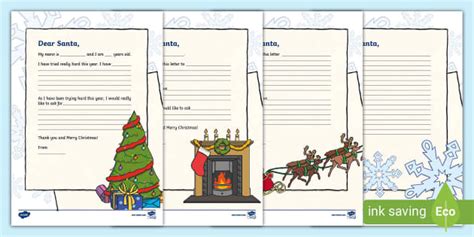 Christmas Letter Writing Templates L Enseignant A Fait