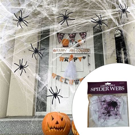 Spider Webs Halloween Decorations Super Stretchy Spider Webbing With