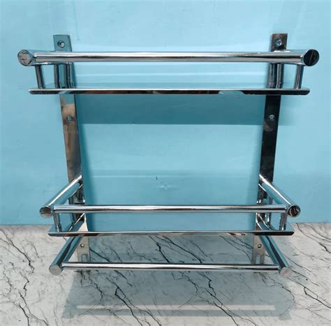 Polished 2 Shelves Stainless Steel Bathroom Wall Shelf At Rs 500 Piece