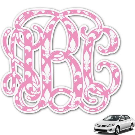 Custom Fleur De Lis Monogram Car Decal Personalized Youcustomizeit