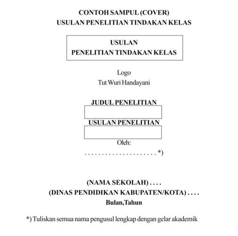 Contoh Ptk Penelitian Tindakan Kelas Format Dan Sistematika Usulan