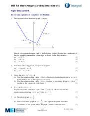 Topic Assessment Graphs Pdf Mei As Maths Graphs And Transformations