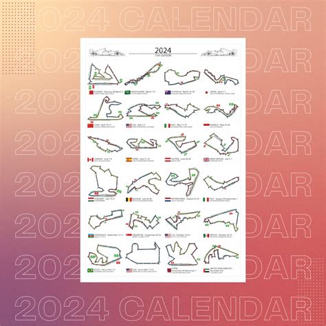 F Calendar Wall Art Formula Season Detailed Wall Calendar