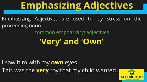 Emphasizing Adjectives School Lead